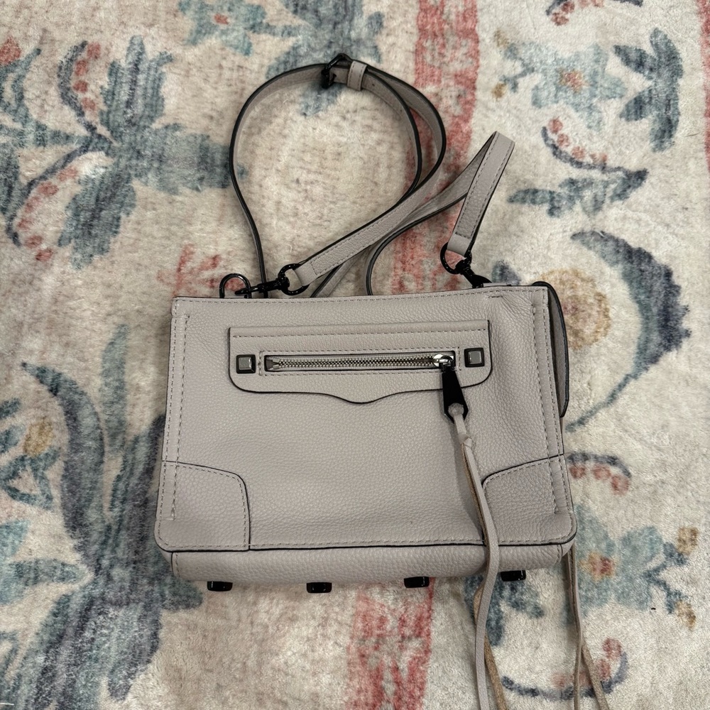 Rebecca Minkoff Reagan Leather Crossbody Bag - Perla Grey